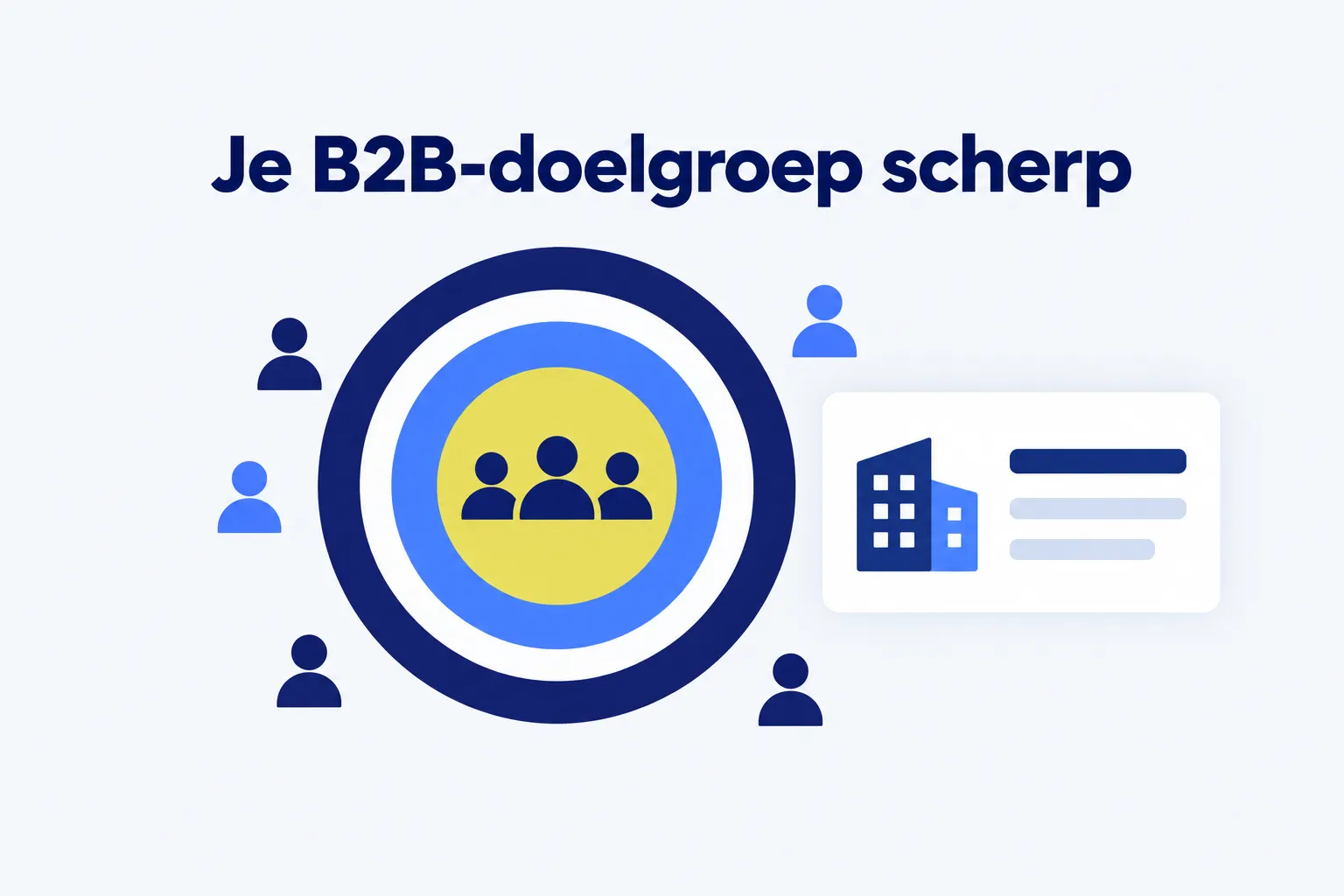 Illustratie: je B2B-doelgroep scherp, met een doelwit en een bedrijfsprofiel
